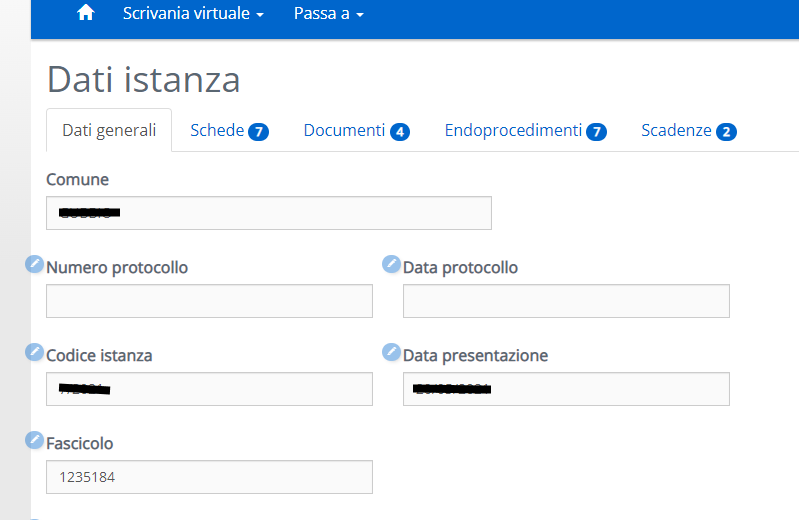 Posizione archivio lista