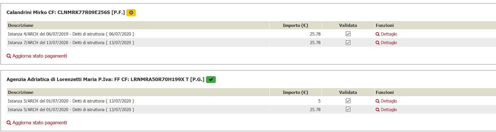 gestione bollettazione posizioni debitorie