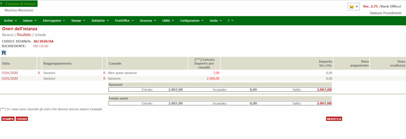 Esempio pagina oneri