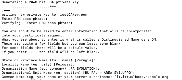 Configurazione del certificato